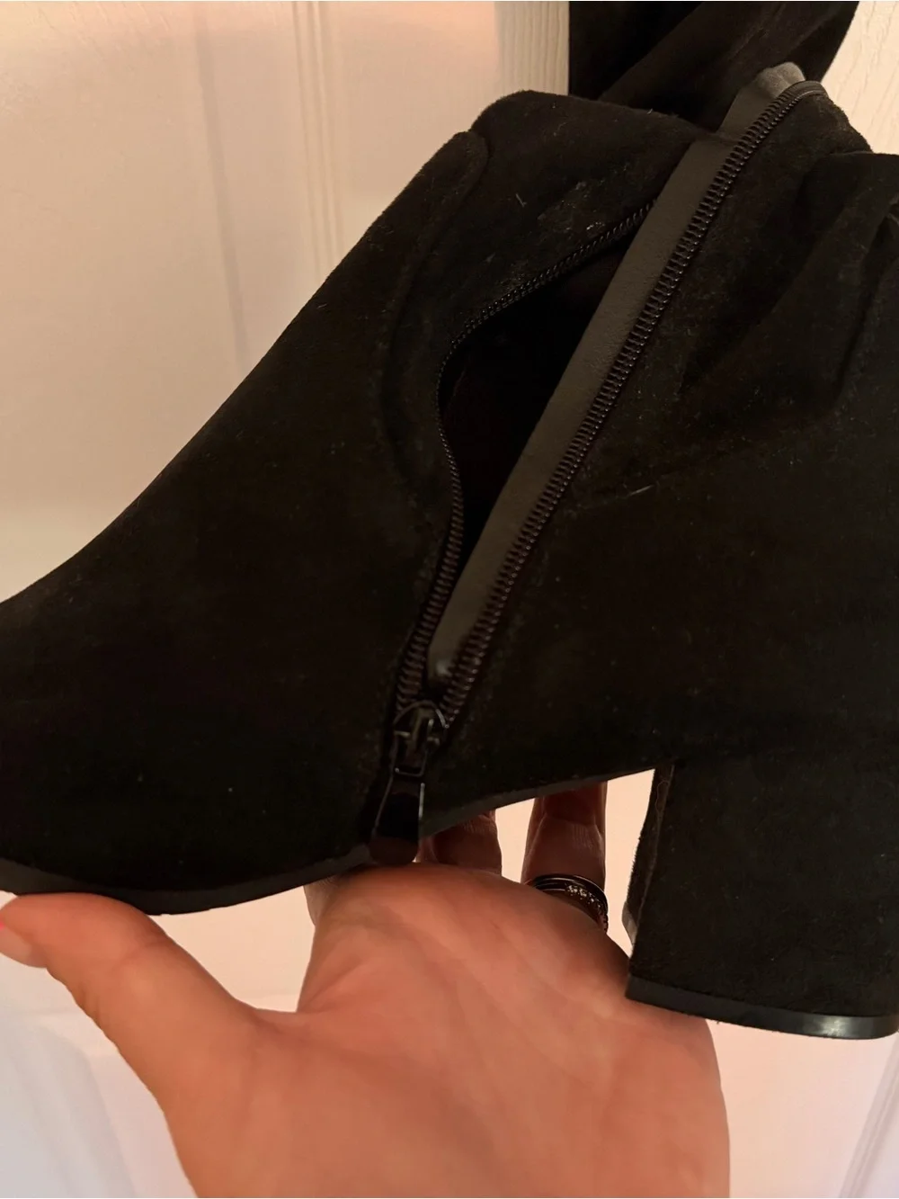 Dream Pairs Black Over-the-Knee Suede Block Heel Boots